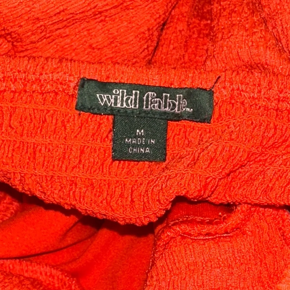 On the Wild Table Orange Strapless Midi Dress Twist Front Bodycon Resort Medium - Picture 13 of 13